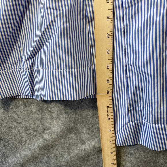 Carvin Dress Large Blue Striped Asymmetric Sleeveless A-Line Preppy - Picture 9 of 12